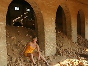 Tanya S plays in the mill ruins - picture #3