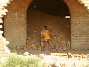 Tanya S plays in the mill ruins - picture #4
