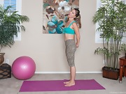 Valentine does yoga but then strips for naked yoga - picture #1