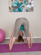 Valentine does yoga but then strips for naked yoga - picture #6