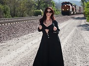 Alicia Silver strips naked on the train tracks  - picture #3