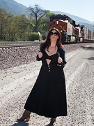 Alicia Silver strips naked on the train tracks  - picture #4