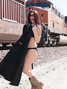 Alicia Silver strips naked on the train tracks  - picture #18
