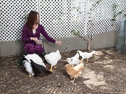 Fiona M feeds her chickens and then strips naked  - picture #3