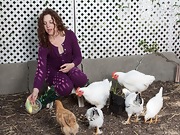 Fiona M feeds her chickens and then strips naked  - picture #4