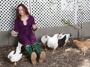 Fiona M feeds her chickens and then strips naked  - picture #6