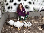 Fiona M feeds her chickens and then strips naked  - picture #7