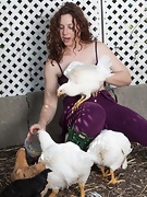 Fiona M feeds her chickens and then strips naked  - picture #19