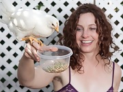 Fiona M feeds her chickens and then strips naked  - picture #21