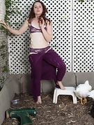 Fiona M feeds her chickens and then strips naked  - picture #31