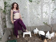 Fiona M feeds her chickens and then strips naked  - picture #32