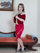 Fioryna strips naked from red dress  - picture #13