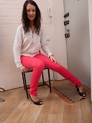 Kristina M gets off sitting on a chair - picture #8