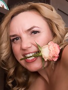 Lariona strips naked from dress and holding roses  - picture #31