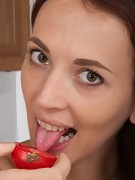 Scarlett Nika enjoys a tomato the sexiest way ever  - picture #35