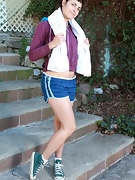 Monica gets back home after jogging - picture #1