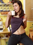 Having morning coffee, Monica gets excited - picture #10