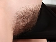 Nessy lifts her dress and reveals her lovely hairy secret - picture #30