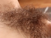 Nessy lifts her dress and reveals her lovely hairy secret - picture #39