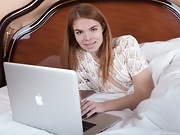 Ogil Basted strips naked while relaxing in bed  - picture #1