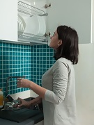 Ramira strips and masturbates in her kitchen - picture #6