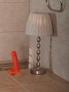 Nikky B masturbates with dildo in bathroom - picture #1