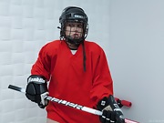 Jia plays hockey and strips to masturbate  - picture #4