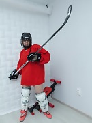 Jia plays hockey and strips to masturbate  - picture #6