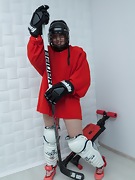 Jia plays hockey and strips to masturbate  - picture #7