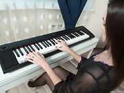 Helga strips naked after playing her piano  - picture #2