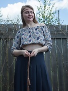 Malta strips off a new long skirt outdoors to play  - picture #13