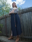 Malta strips off a new long skirt outdoors to play  - picture #15