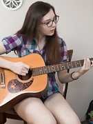 Ember Stone strips naked playing her guitar - picture #11
