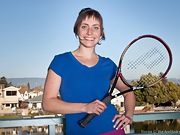 Tanya takes a breather from her tennis practice - picture #1