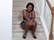 Bobbie Rains strips naked on her staircase - picture #10