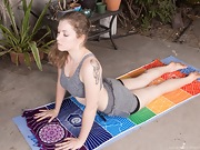 Apricot Pitts does sexy naked yoga today - picture #26