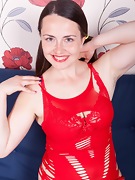 Animee strips naked while in her red dress - picture #27