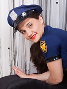 Sanita poses in her sexy police uniform  - picture #11