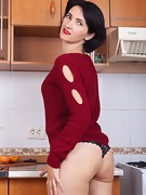 Aglaya strips naked in her kitchen having fun - picture #16