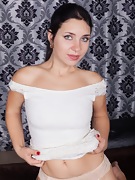 Tanita strips off her white dress to masturbate - picture #26