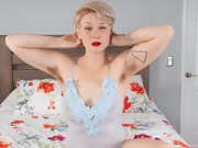 Dakota Rose strips naked on her floral bed - picture #37