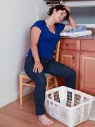 Hairy girl Valerie does laundry - picture #6