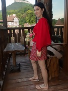 Elley Ray has fun showing off her red skirt - picture #2