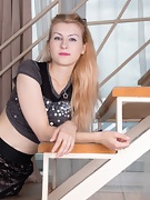 Candy Rose strips naked on her staircase - picture #14