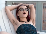 Ivy Addams strips naked on her outdoor chair - picture #15