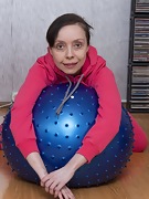 Trixie has naked fun with her exercise ball - picture #2