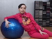 Trixie has naked fun with her exercise ball - picture #9