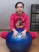 Trixie has naked fun with her exercise ball - picture #10