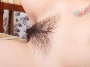 Hairy girl Nina gets very unlady like - picture #36