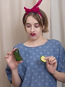 Anolia masturbates with her cucumber - picture #10